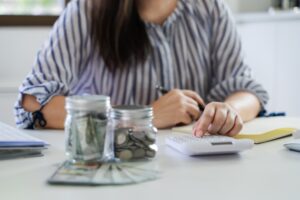 Person budgeting and planning finances