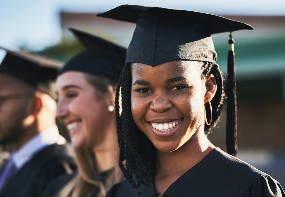 young woman graduating from college