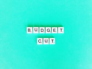 image displaying blocks that say budget cut