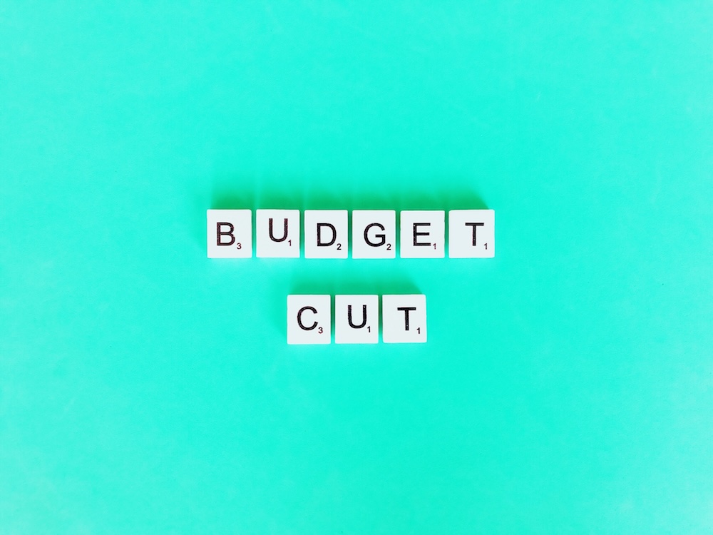 image displaying blocks that say budget cut